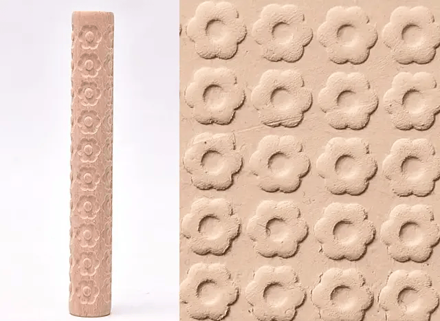 Textured Roller for Clay Pottery - Wood Embossed Rod Clay Pottery Sculpture Tools – view 9