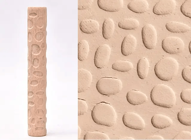 Textured Roller for Clay Pottery - Wood Embossed Rod Clay Pottery Sculpture Tools – view 10