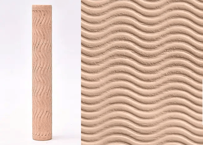 Textured Roller for Clay Pottery - Wood Embossed Rod Clay Pottery Sculpture Tools – view 13