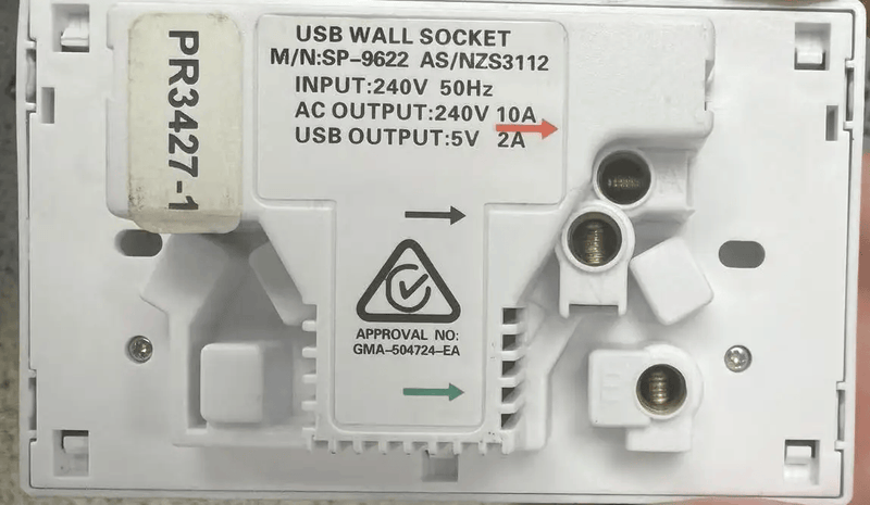 salelink.co.nz Unbranded Dual USB 5V 2.1A Wall Power Outlet With SAA Approval Salelink SAA Approved Dual USB 5V Wall Outlet
