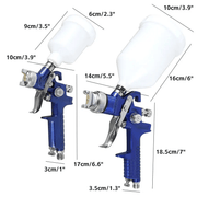 salelink.co.nz Unbranded 2PCS Paint Spray Gun Kit HVLP Paint Spray Gun Kit Two Pack With Regulators