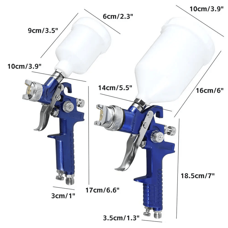 salelink.co.nz Unbranded 2PCS Paint Spray Gun Kit HVLP Paint Spray Gun Kit Two Pack With Regulators