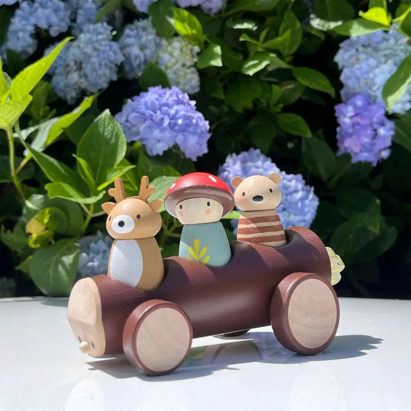 Curious Moonbeam Dolls, Dollhouses & Accessories Timber Taxi Log Car - Tender Leaf Toys | Wooden Toy NZ Timber Taxi Log Car - Tender Leaf Toys | Wooden Toy NZ