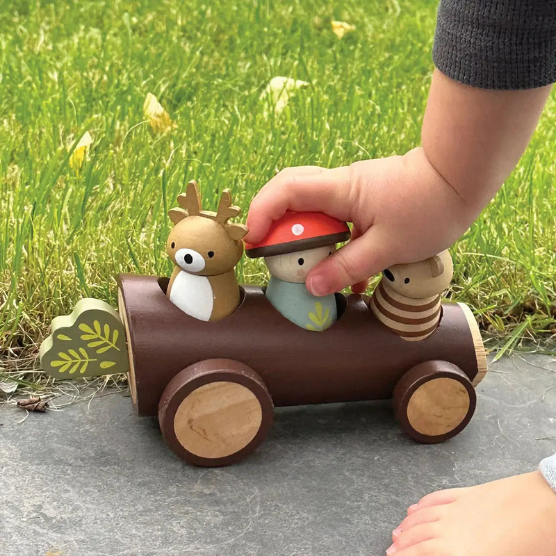Curious Moonbeam Dolls, Dollhouses & Accessories Timber Taxi Log Car - Tender Leaf Toys | Wooden Toy NZ Timber Taxi Log Car - Tender Leaf Toys | Wooden Toy NZ