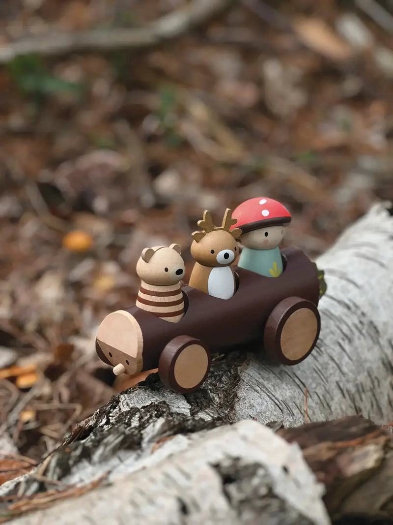 Curious Moonbeam Dolls, Dollhouses & Accessories Timber Taxi Log Car - Tender Leaf Toys | Wooden Toy NZ Timber Taxi Log Car - Tender Leaf Toys | Wooden Toy NZ
