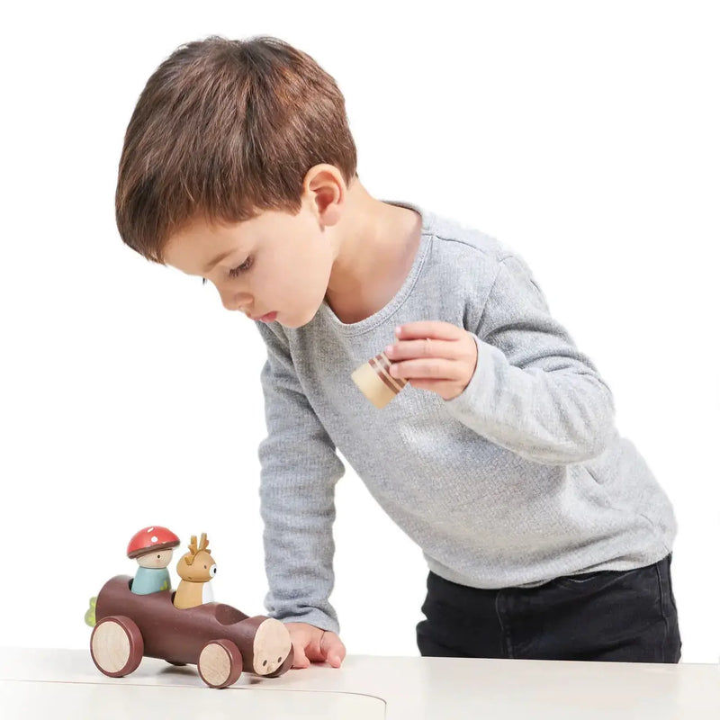 Curious Moonbeam Dolls, Dollhouses & Accessories Timber Taxi Log Car - Tender Leaf Toys | Wooden Toy NZ Timber Taxi Log Car - Tender Leaf Toys | Wooden Toy NZ