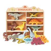 Curious Moonbeam Box Set Wooden Dinosaur Toy Set with Display Unit - Tender Leaf Toys Wooden Dinosaur Toy Set with Display Unit - Tender Leaf Toys