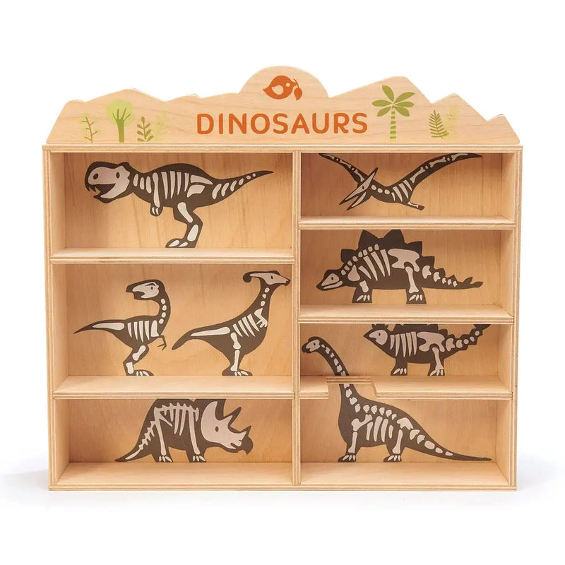 Curious Moonbeam Box Set Wooden Dinosaur Toy Set with Display Unit - Tender Leaf Toys Wooden Dinosaur Toy Set with Display Unit - Tender Leaf Toys