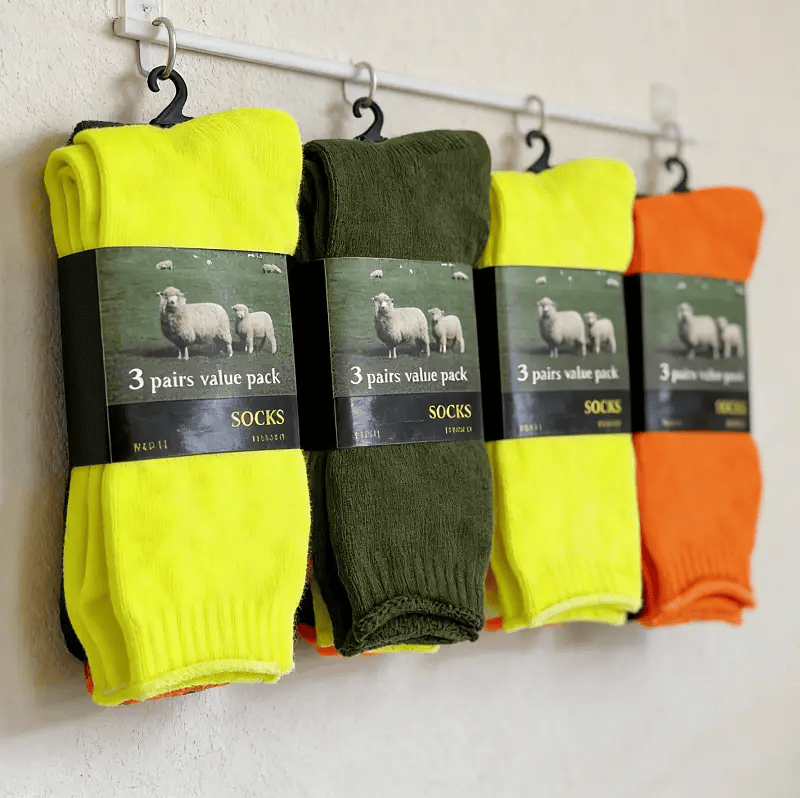 (12 Pairs) High Visible Safety Work Socks Cushioned Socks – view 1