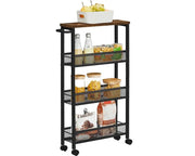 The Shopsite Home-living VASAGLE 3 Tiers Utility Rolling Cart Kitchen Trolley VASAGLE 3 Tiers Utility Rolling Cart Kitchen Trolley