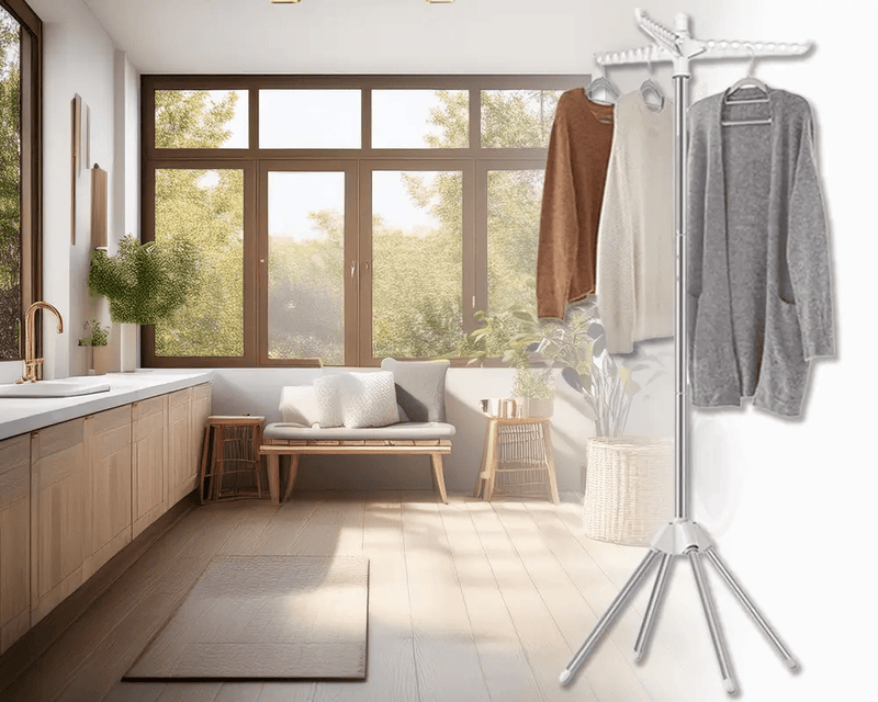 The Shopsite Home-living Space Saving Clothes Laundry Drying Rack - White Space Saving Clothes Laundry Drying Rack - White
