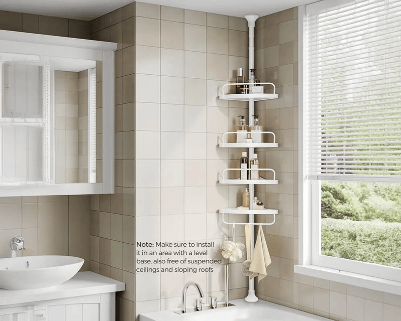 The Shopsite Home-living 4 Tier Adjustable Shower Corner Shelves 4 Tier Adjustable Shower Corner Shelves