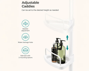 The Shopsite Home-living 4 Tier Adjustable Shower Corner Shelves 4 Tier Adjustable Shower Corner Shelves