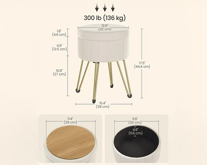 The Shopsite Home-living Ottoman Storage Foot Stool Ottoman Storage Foot Stool