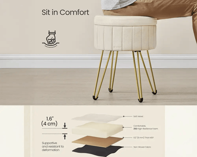 The Shopsite Home-living Ottoman Storage Foot Stool Ottoman Storage Foot Stool