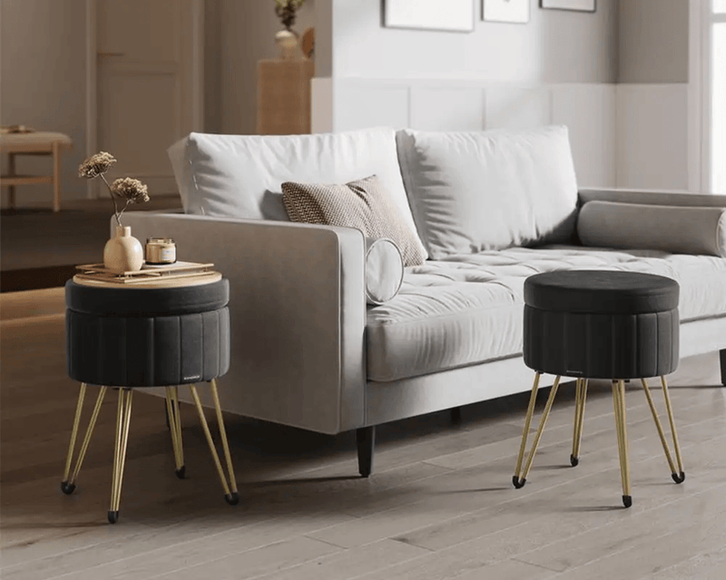 The Shopsite Home-living SONGMICS Small Vanity Stool Chair with Storage SONGMICS Small Vanity Stool Chair with Storage