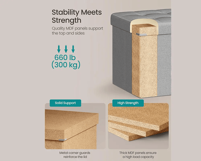The Shopsite Home-living Ottoman with storage Ottoman with storage
