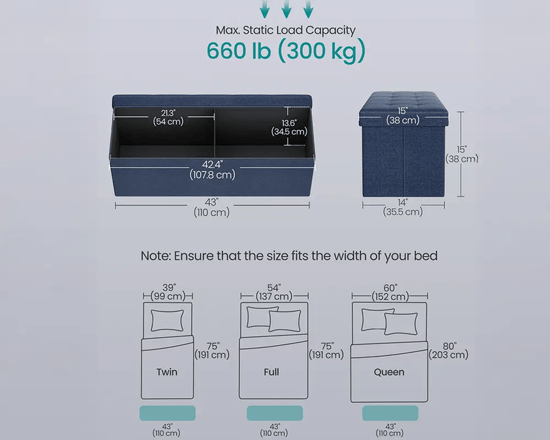 The Shopsite Home-living Ottoman with storage Ottoman with storage