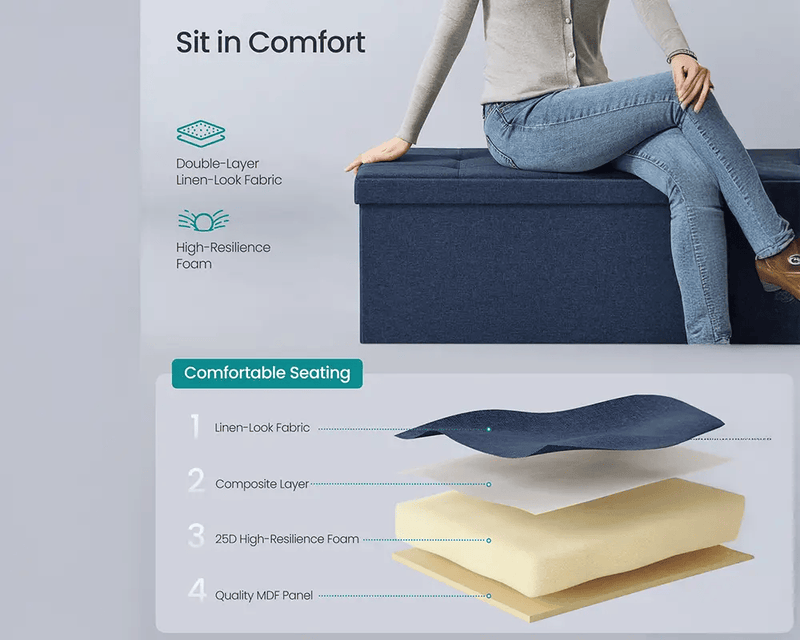The Shopsite Home-living Ottoman with storage Ottoman with storage