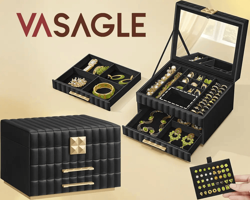 The Shopsite Jewellery-watches Jewellery Box with Mirror Jewellery Box with Mirror