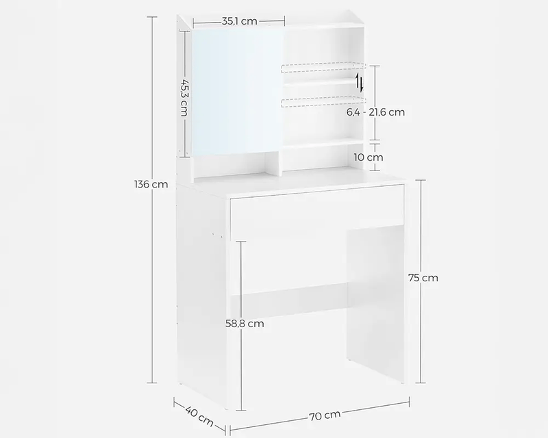 The Shopsite Home-living Dressing Table With Mirror Dressing Table With Mirror