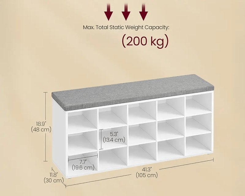 The Shopsite Home-living VASAGLE Shoe Rack Bench Shoe Storage Bench Shoe Rack VASAGLE Shoe Rack Bench Shoe Storage Bench Shoe Rack