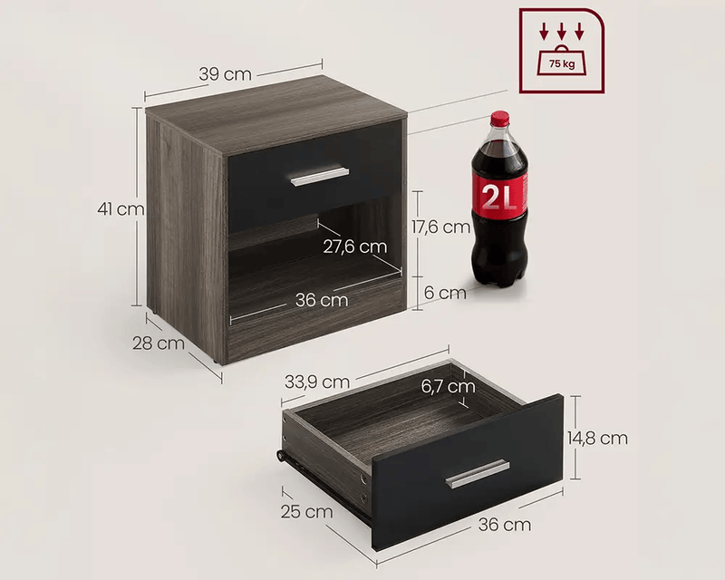 The Shopsite bedside table Bedside Table with Drawers Bedside Table with Drawers