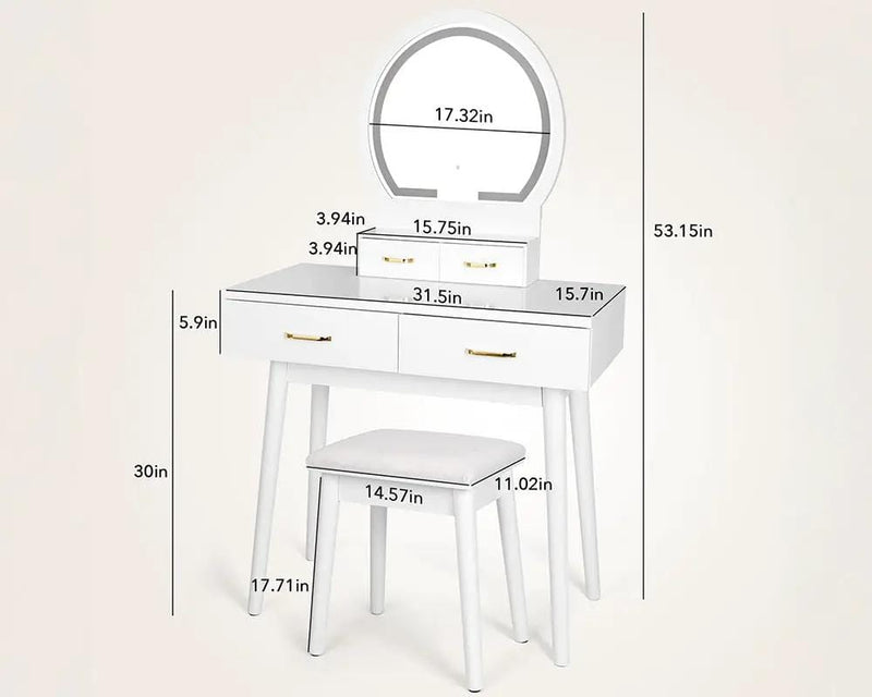 The Shopsite Home-living Dressing Table with Mirror and Storage Drawers Dressing Table with Mirror and Storage Drawers