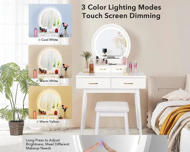 The Shopsite Home-living Dressing Table with Mirror and Storage Drawers Dressing Table with Mirror and Storage Drawers
