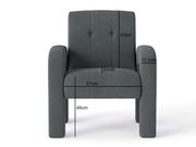 The Shopsite Sofa Modern 1 Seater Sofa Milan Charcoal Modern 1 Seater Sofa Milan Charcoal