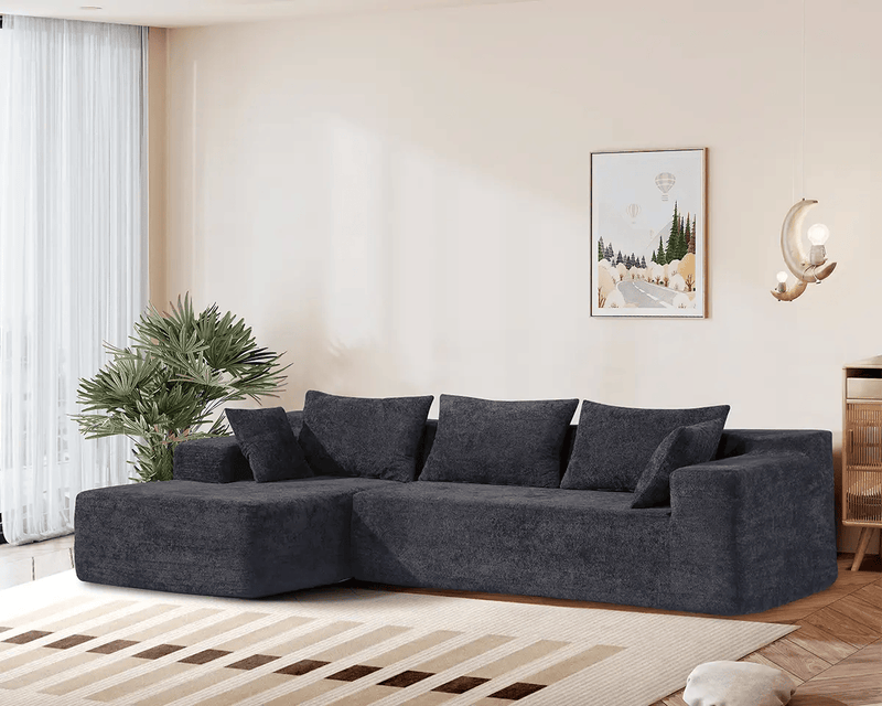 The Shopsite Sofa Compressed Sofa L Shape Modular Sofa with Chaise Compressed Sofa L Shape Modular Sofa with Chaise