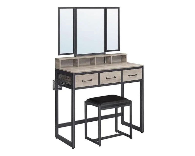 The Shopsite Home-living VASAGLE Makeup Vanity with Stool Dressing Table VASAGLE Makeup Vanity with Stool Dressing Table