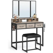 The Shopsite Home-living VASAGLE Makeup Vanity with Stool Dressing Table VASAGLE Makeup Vanity with Stool Dressing Table