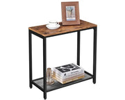 The Shopsite Home-living VASAGLE Brown End Table with Mesh Shelf VASAGLE Brown End Table with Mesh Shelf