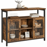 The Shopsite Home-living 100CM Buffet Cabinet with Glass Doors 100CM Buffet Cabinet with Glass Doors