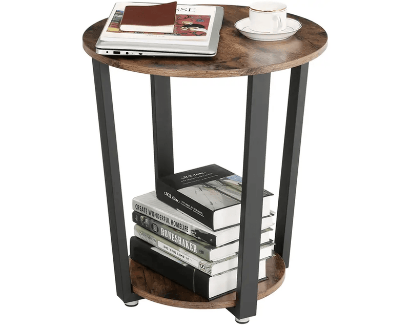 The Shopsite Home-living VASAGLE Side Table End Table Rustic Brown and Black VASAGLE Side Table End Table Rustic Brown and Black