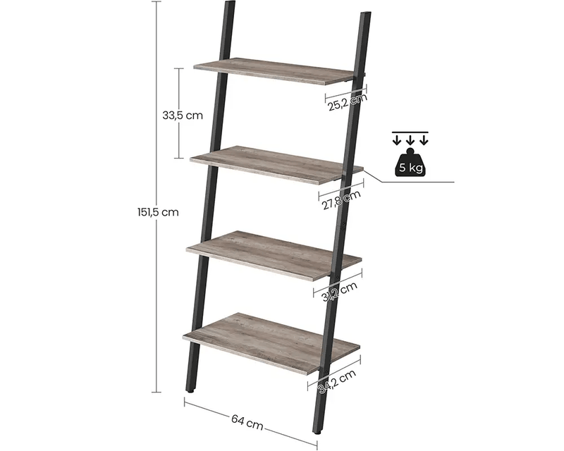 The Shopsite HOME-LIVING Leaning Wall Bookcase Rustic Brown Wood Plant Stand Leaning Wall Bookcase Rustic Brown Wood Plant Stand