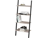 The Shopsite HOME-LIVING Leaning Wall Bookcase Rustic Brown Wood Plant Stand Leaning Wall Bookcase Rustic Brown Wood Plant Stand