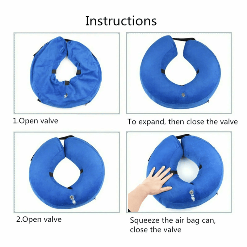 salelink.co.nz Unbranded Pet Dog Inflatable Cone Collar Medical Wound Soft S Blue Inflatable Dog E Collar For Wounds Recovery