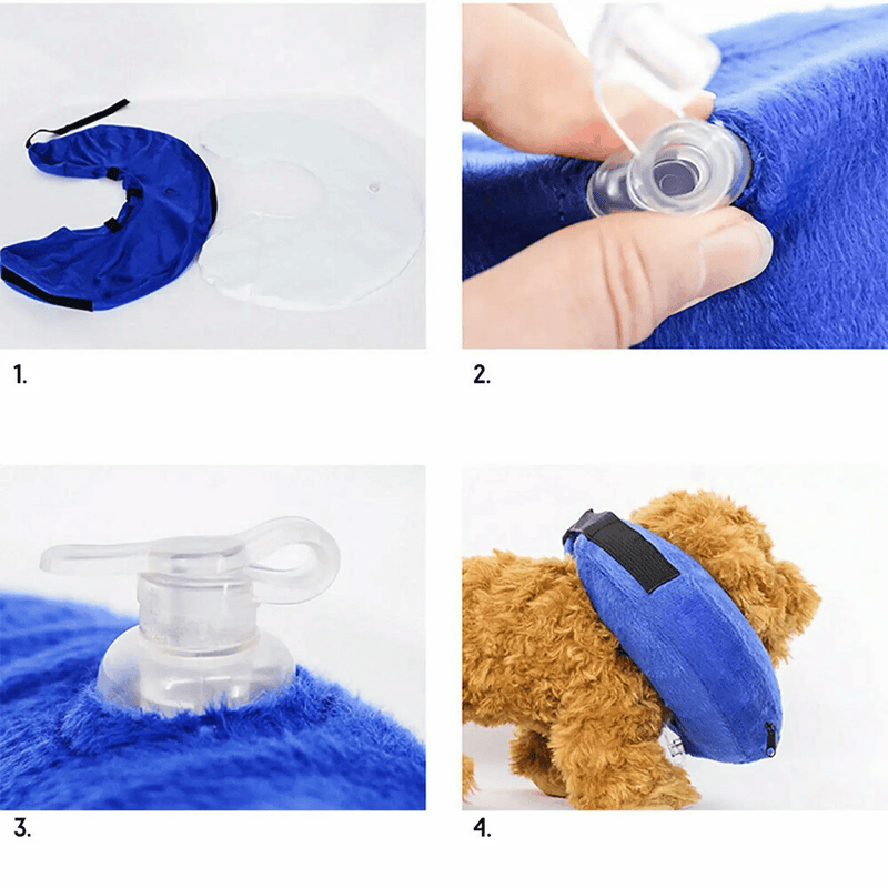 salelink.co.nz Unbranded Pet Dog Inflatable Cone Collar Medical Wound Soft S Blue Inflatable Dog E Collar For Wounds Recovery