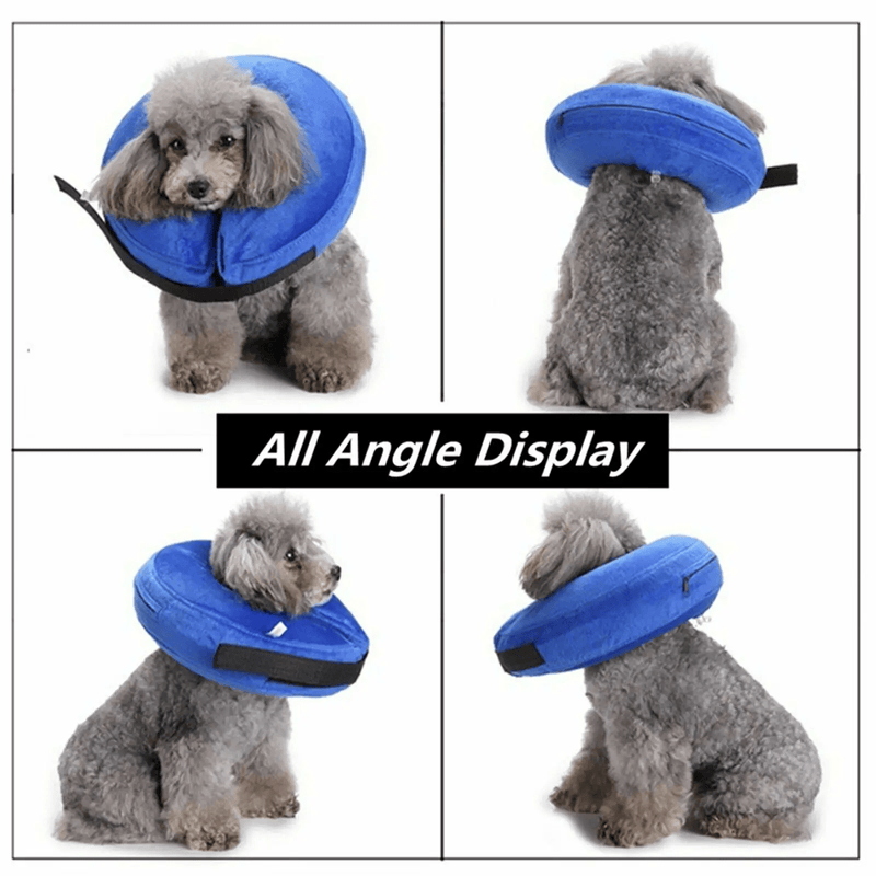 salelink.co.nz Unbranded Pet Dog Inflatable Cone Collar Medical Wound Soft S Blue Inflatable Dog E Collar For Wounds Recovery