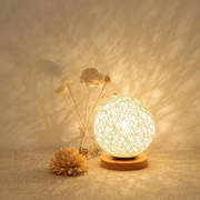 Rattan LED Table Desk Bedside Night Light Lamp 15cm – view 2