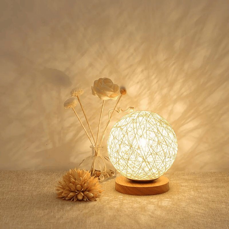 Rattan LED Table Desk Bedside Night Light Lamp 15cm – view 2