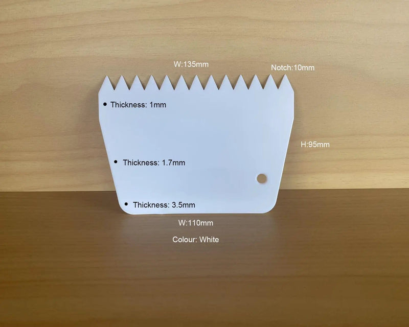 Epoxy Spreader / Plastic Scraper / Notch Adhesive Trowel - Perfect for River Table, Coffee Table, Table Top etc – view 2