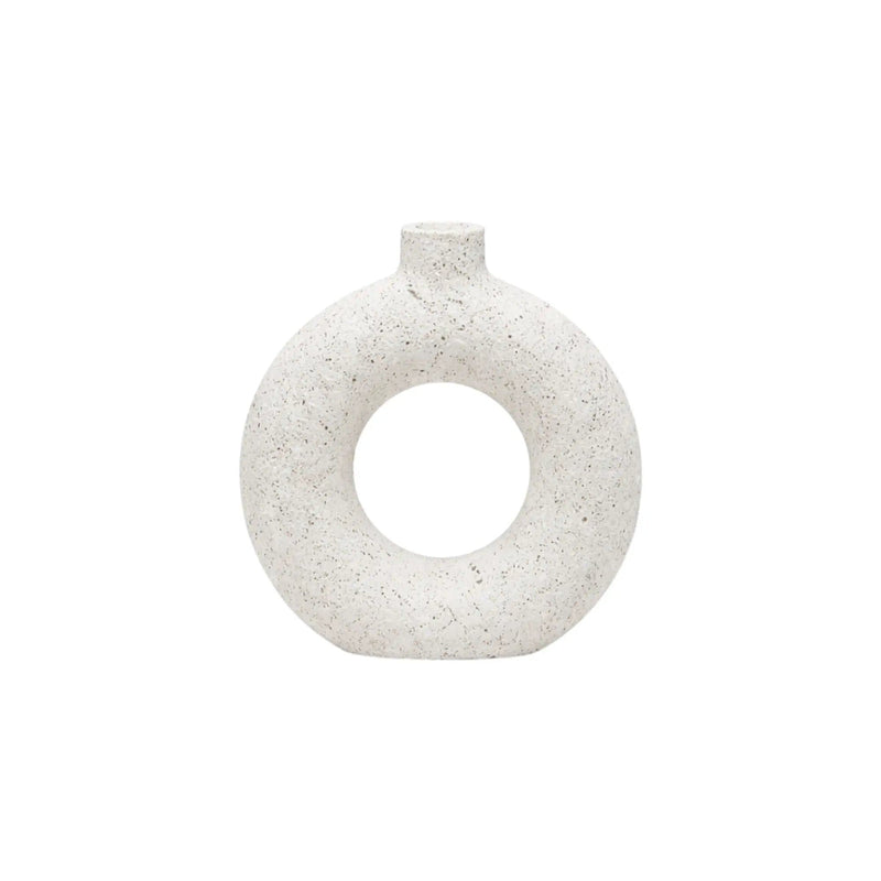 Cotton Textured Ceramic Ring Vase For Modern Home Decor – view 2