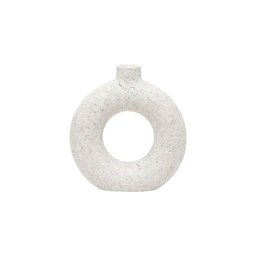Cotton Textured Ceramic Ring Vase For Modern Home Decor – view 2