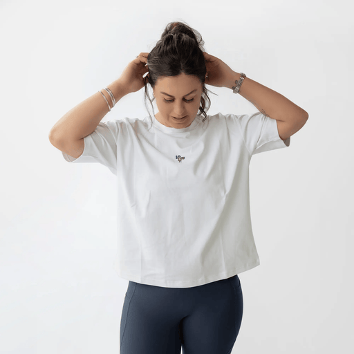 The Brave Pants Company General Brushed Cotton Bombshell T-shirt White Brushed Cotton T Shirt White Oversized Boxy Fit Tee