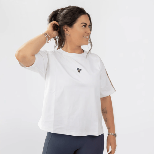 The Brave Pants Company General Brushed Cotton Bombshell T-shirt White Brushed Cotton T Shirt White Oversized Boxy Fit Tee