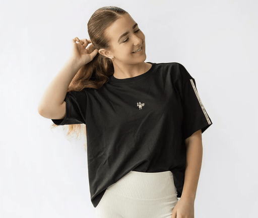 The Brave Pants Company General Brushed Cotton Bombshell T-shirt Black Brushed Cotton Bombshell T Shirt Black Oversized