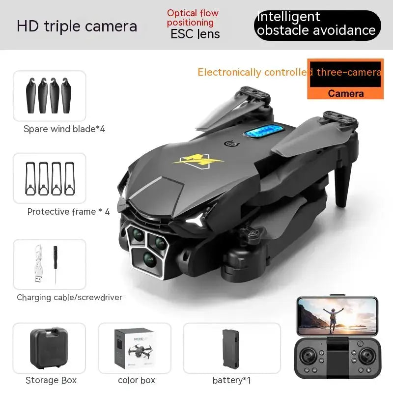 UAV Three Camera HD Drone - Optical Flow Positioning with Obstacle Avoidance | Orange & Black – view 3